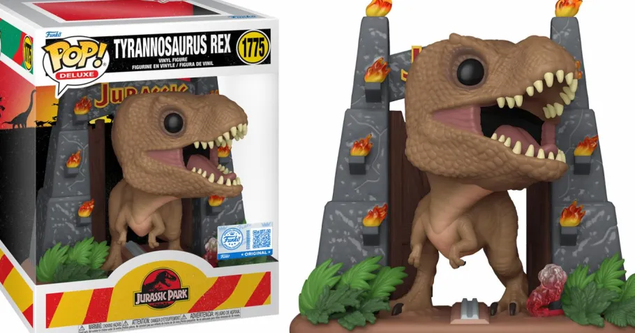Pop! Deluxe>Jurassic Park - Tyrannosaurus Rex with Gates Deluxe Pop! Vinyl Figure