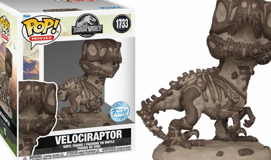 Super-Sized Pop!>Jurassic Park - Velociraptor (Fossil) Super Sized 6" Pop! Vinyl Figure