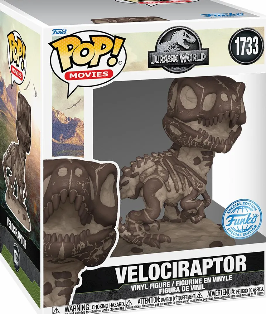 Super-Sized Pop!>Jurassic Park - Velociraptor (Fossil) Super Sized 6" Pop! Vinyl Figure