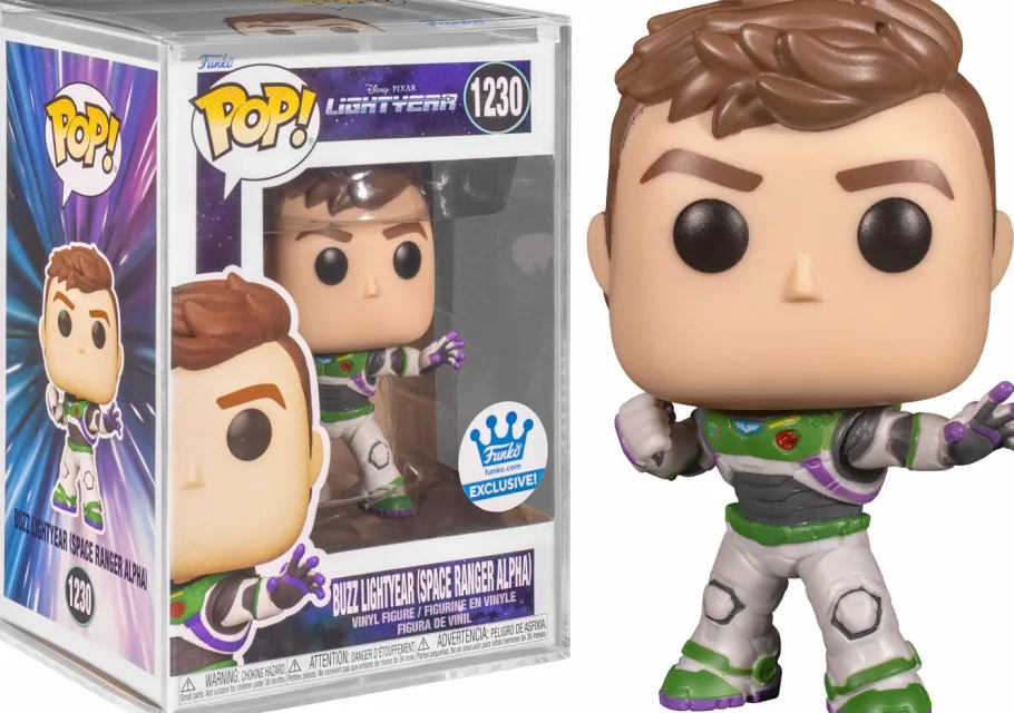 Pop! Chases, Vault, Limited Editions, Ppp Items>Lightyear (2022) - Buzz with Alpha Suit Pop! Vinyl Figure in Acrylic Pop! Protector (Funko / Popcultcha Exclusive)