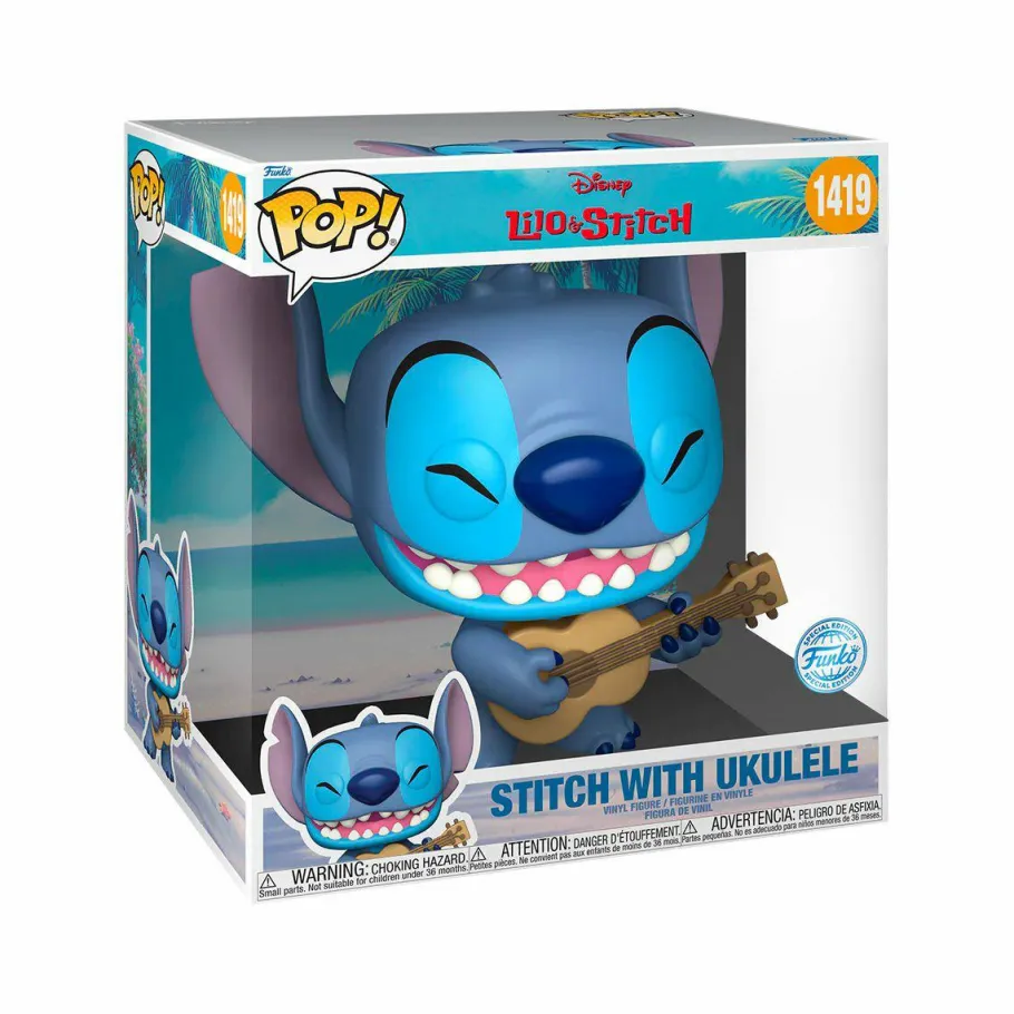 Super-Sized Pop!>Lilo & Stitch - Stitch with Ukelele 10" Jumbo Pop! Vinyl Figure