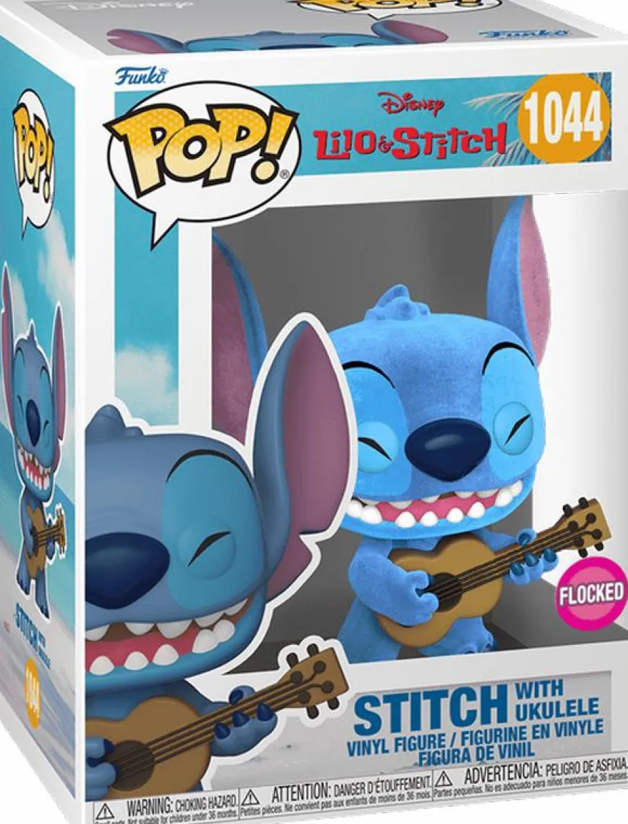 Pop! & Tee Sets>Lilo & Stitch - Stitch with Ukulele Flocked Pop! Vinyl Figure & T-Shirt Box Set
