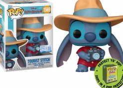 Pop! Chases, Vault, Limited Editions, Ppp Items>Lilo & Stitch - Tourist Stitch Pop! Vinyl Figure in Acrylic Pop! Protector (Popcultcha Exclusive)