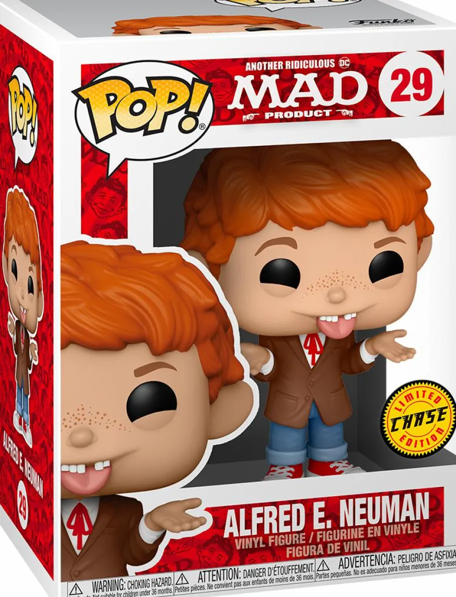 Pop! Chases, Vault, Limited Editions, Ppp Items>MAD Magazine MAD - Alfred E. Neuman Pop! Vinyl Figure in Acrylic Pop! Protector (Chase Variant)