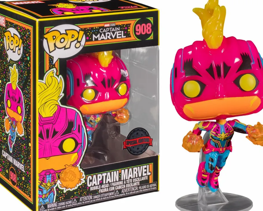 Pop! Bundles>The Avengers Marvel: Blacklight - Thanos, Captain Marvel & Ant-Man Blacklight Pop! Vinyl Bundle (Set of 3)