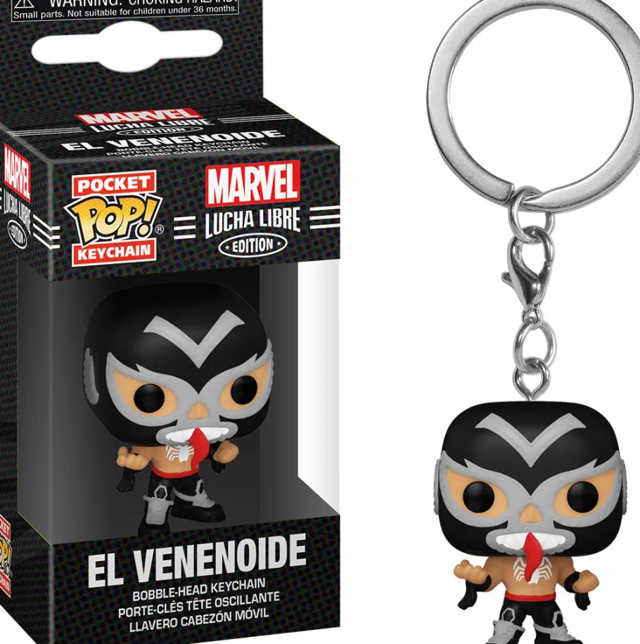 Pop! Keychains>Marvel : Lucha Libre Edition - El Venenoide Venom Pocket Pop! Vinyl Keychain