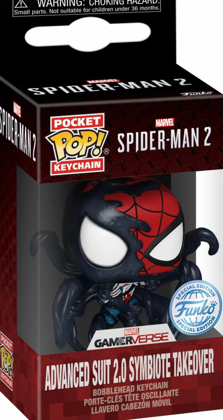 Pop! Keychains>Spider-Man Marvel's 2 - Advanced Suit 2.0 Symbiote Takeover Pocket Pop! Keychain
