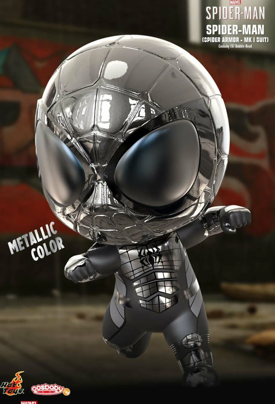 Designer Vinyl>Spider-Man Marvel’s (2018) - Spider Armor Mark I Suit Cosbaby (S) Hot Toys Figure