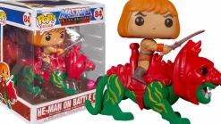 Pop! Rides & Town>Masters of the Universe - He-Man with Battle Cat Flocked Pop! Rides Vinyl Figure