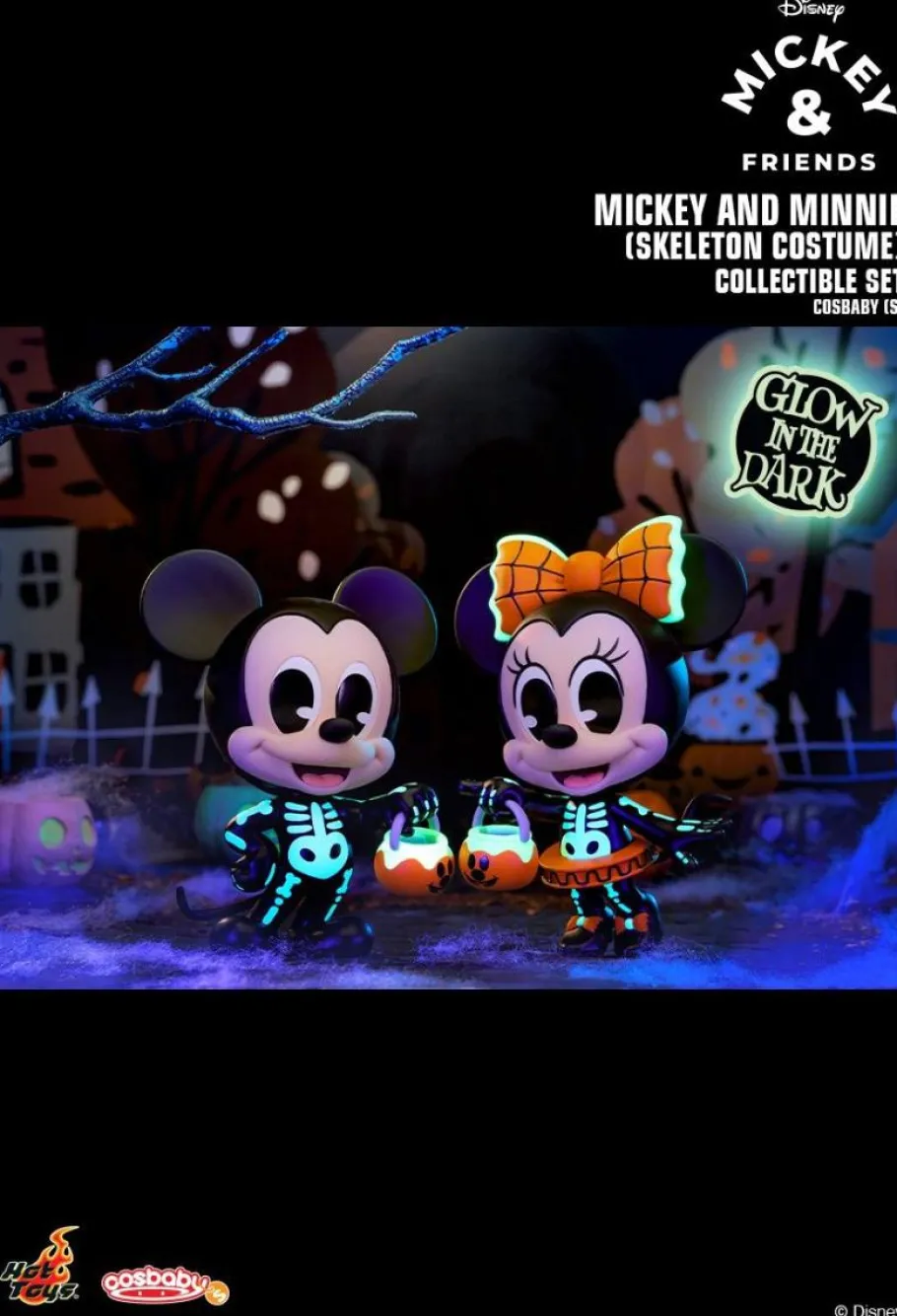 Cosbaby>Mickey Mouse Mickey and Friends - Mickey & Minnie in Skeleton Costume Cosbaby (S) Hot Toys Figure 2-Pack