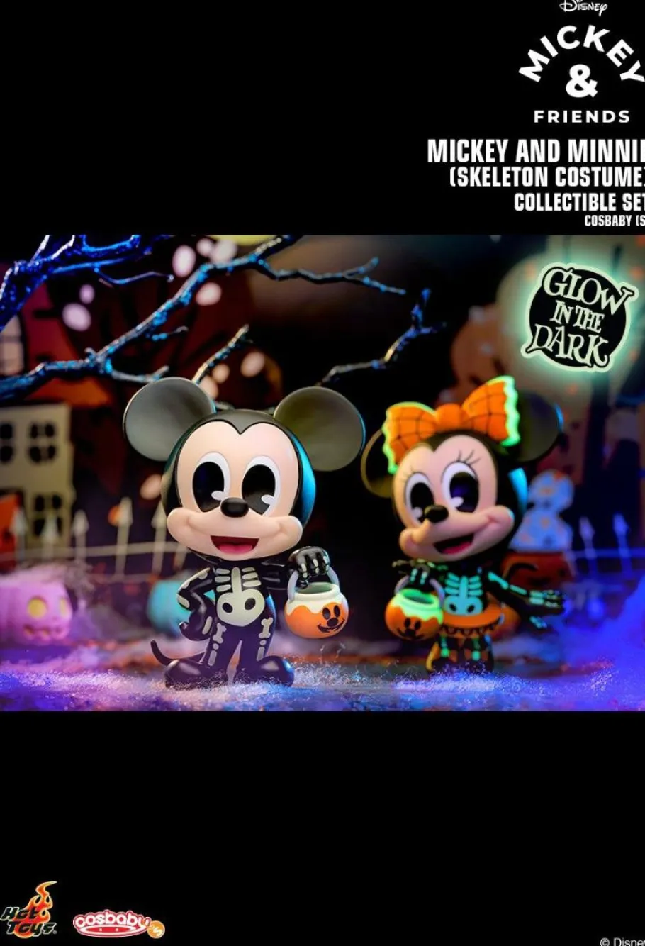 Cosbaby>Mickey Mouse Mickey and Friends - Mickey & Minnie in Skeleton Costume Cosbaby (S) Hot Toys Figure 2-Pack