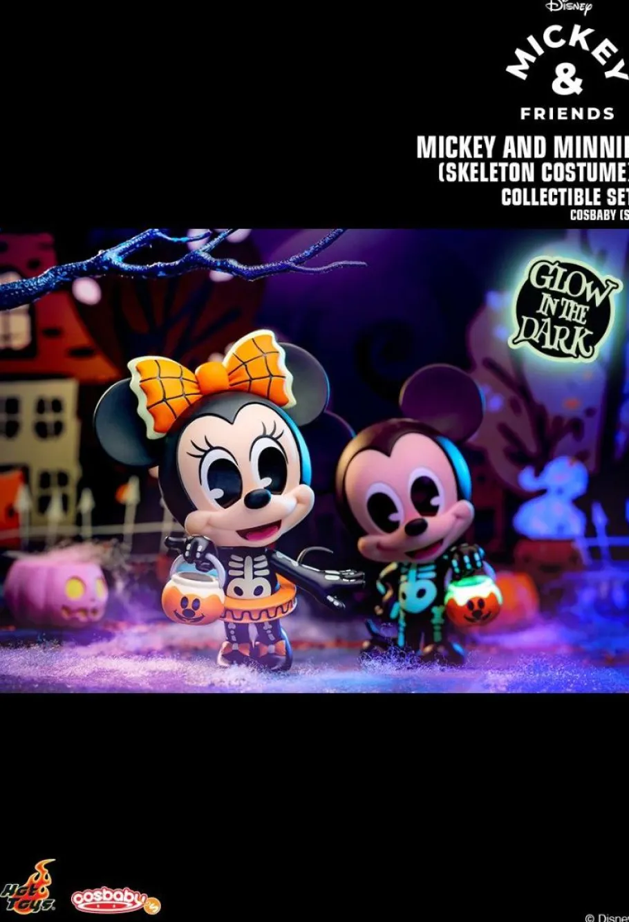 Cosbaby>Mickey Mouse Mickey and Friends - Mickey & Minnie in Skeleton Costume Cosbaby (S) Hot Toys Figure 2-Pack