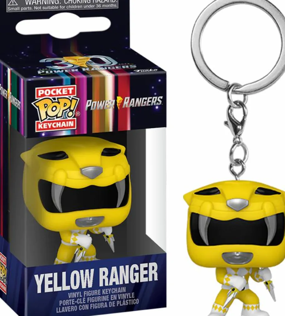 Pop! Keychains>Power Rangers Mighty Morphin - Yellow Ranger 30th Anniversary Pocket Pop! Vinyl Keychain