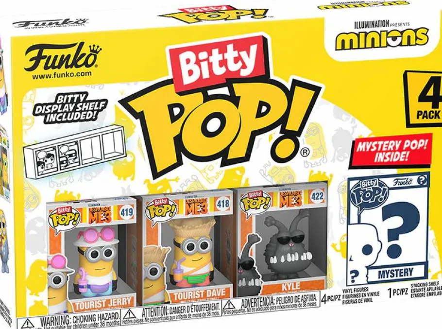 Standard Pop!>Minions - Tourist Jerry, Tourist Dave, Kyle & Mystery Bitty Pop! Vinyl Figure 4-Pack
