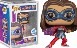 Pop! Chases, Vault, Limited Editions, Ppp Items>Ms. Marvel (2022) - with Light Arm Pop! Vinyl Figure in Acrylic Pop! Protector (Funko / Popcultcha Exclusive)