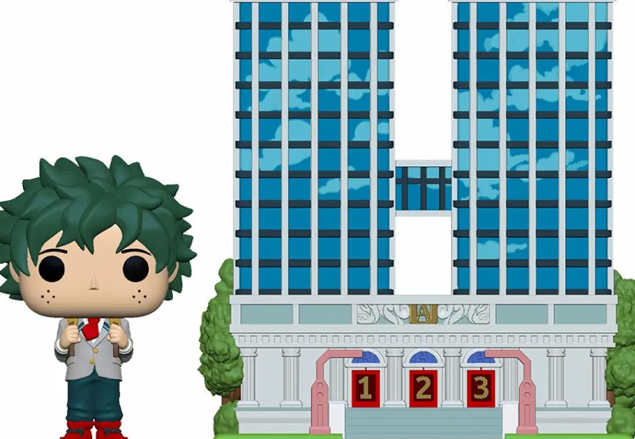 Pop! Rides & Town>My Hero Academia - Deku with U.A. High School Pop! Town! Vinyl Figure