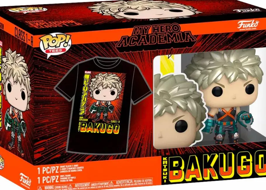 Pop! & Tee Sets>My Hero Academia - Katsuki Bakugo Pop! Vinyl Figure & T-Shirt Box Set
