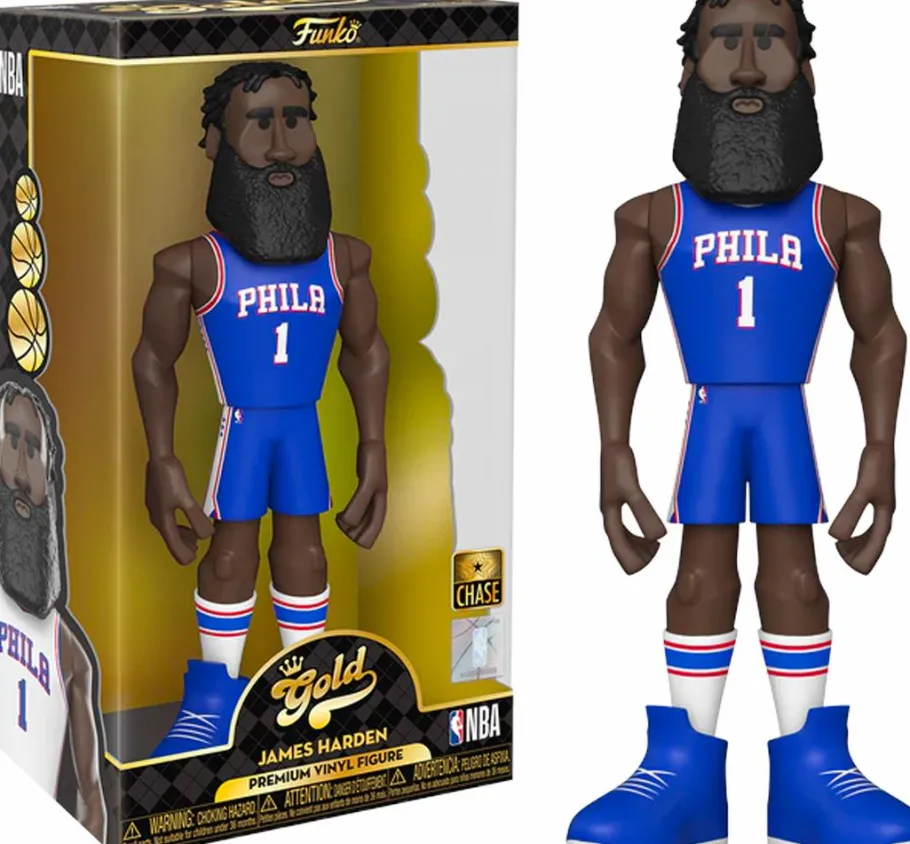Designer Vinyl>NBA Basketball - James Harden Philadelphia 76ers 12" Gold Premium Vinyl Figure