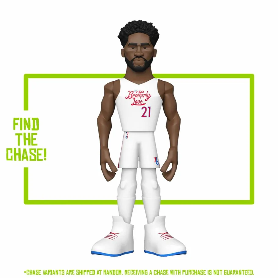 Designer Vinyl>NBA Basketball - Joel Embiid Philadelphia 76ers 12” Gold Premium Vinyl Figure
