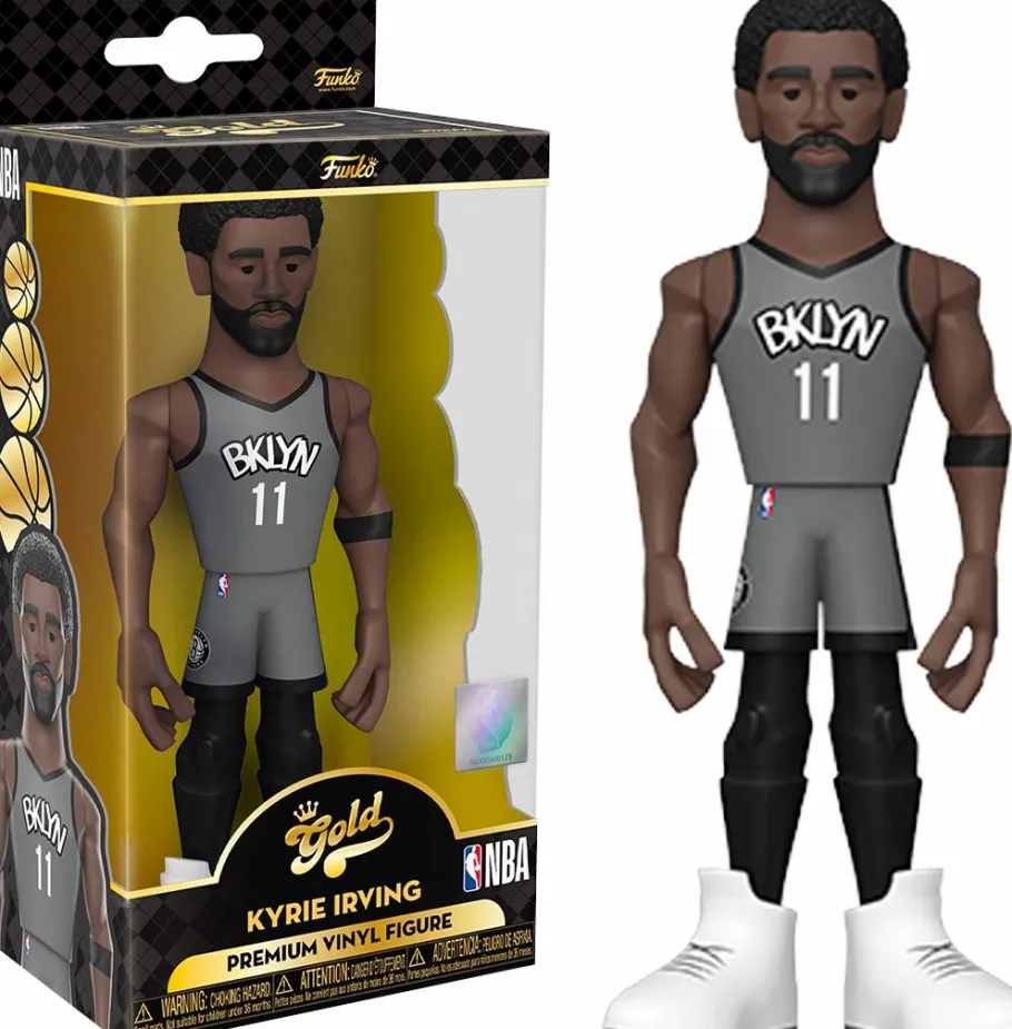 Designer Vinyl>NBA Basketball - Kyrie Irving Brooklyn Nets 2021 Championship Edition Jersey 5" Gold Premium Vinyl Figure
