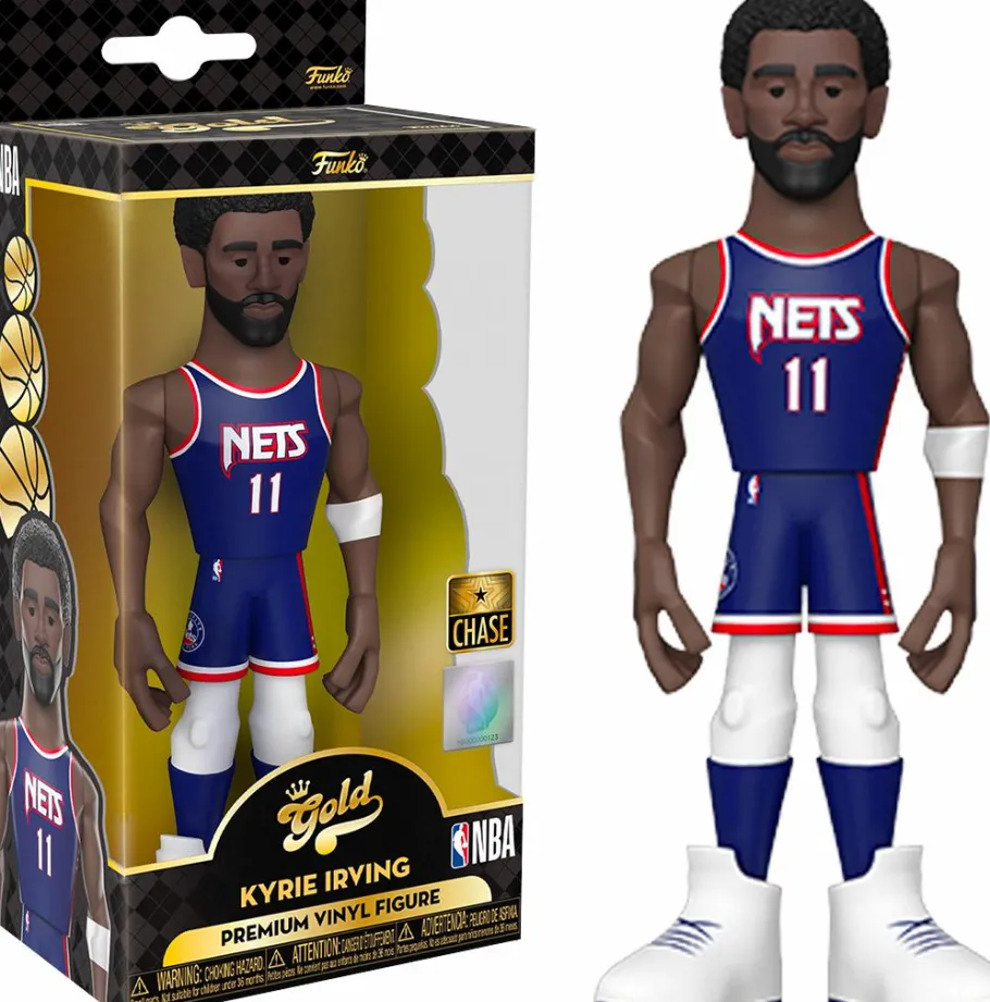 Designer Vinyl>NBA Basketball - Kyrie Irving Brooklyn Nets 2021 Championship Edition Jersey 5" Gold Premium Vinyl Figure