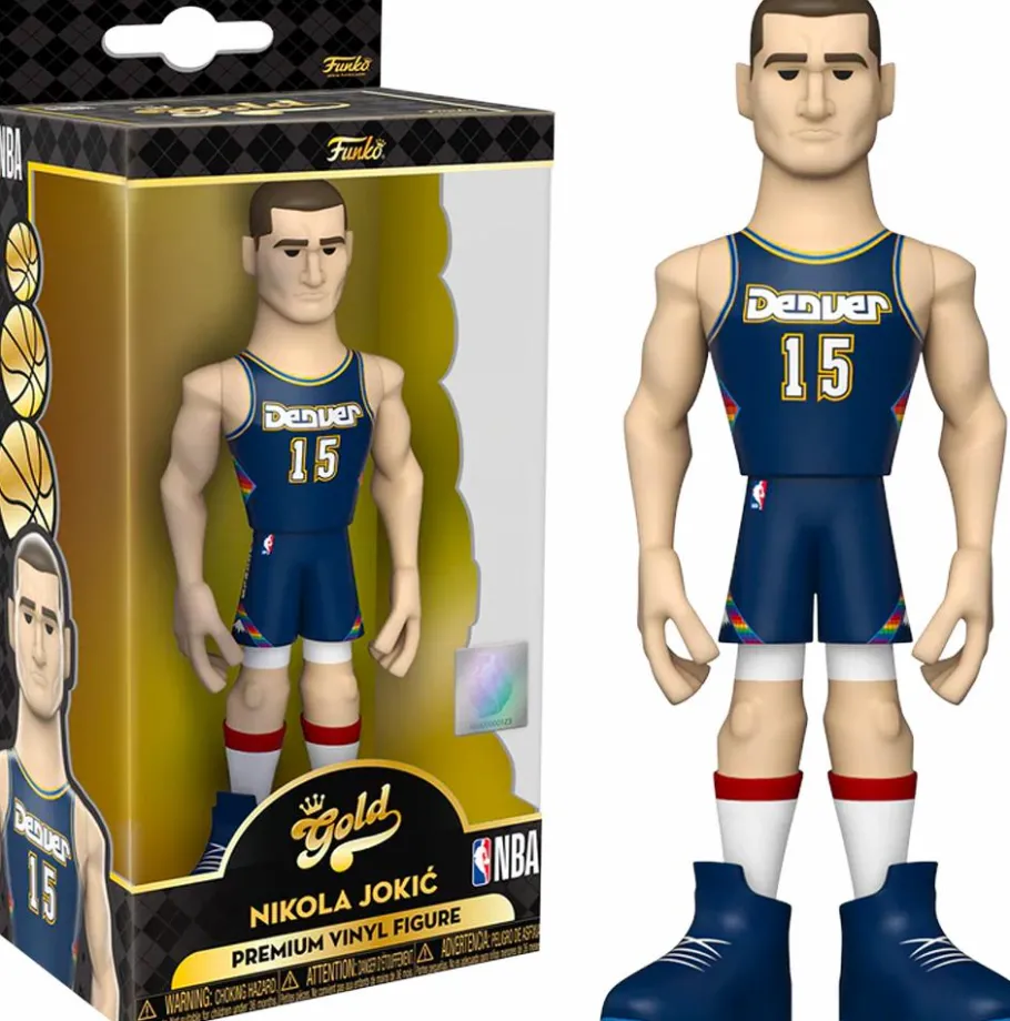 Designer Vinyl>NBA Basketball - Nikola Jokic Denver Nuggets Away Uniform 5" Gold Premium Vinyl Figure