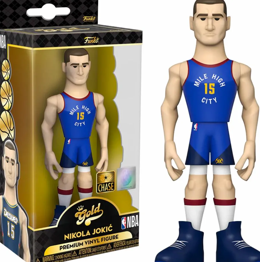 Designer Vinyl>NBA Basketball - Nikola Jokic Denver Nuggets Away Uniform 5" Gold Premium Vinyl Figure