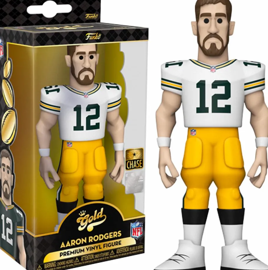 Designer Vinyl>NFL Football - Aaron Rodgers Green Bay Packers 5” Gold Premium Vinyl Figure
