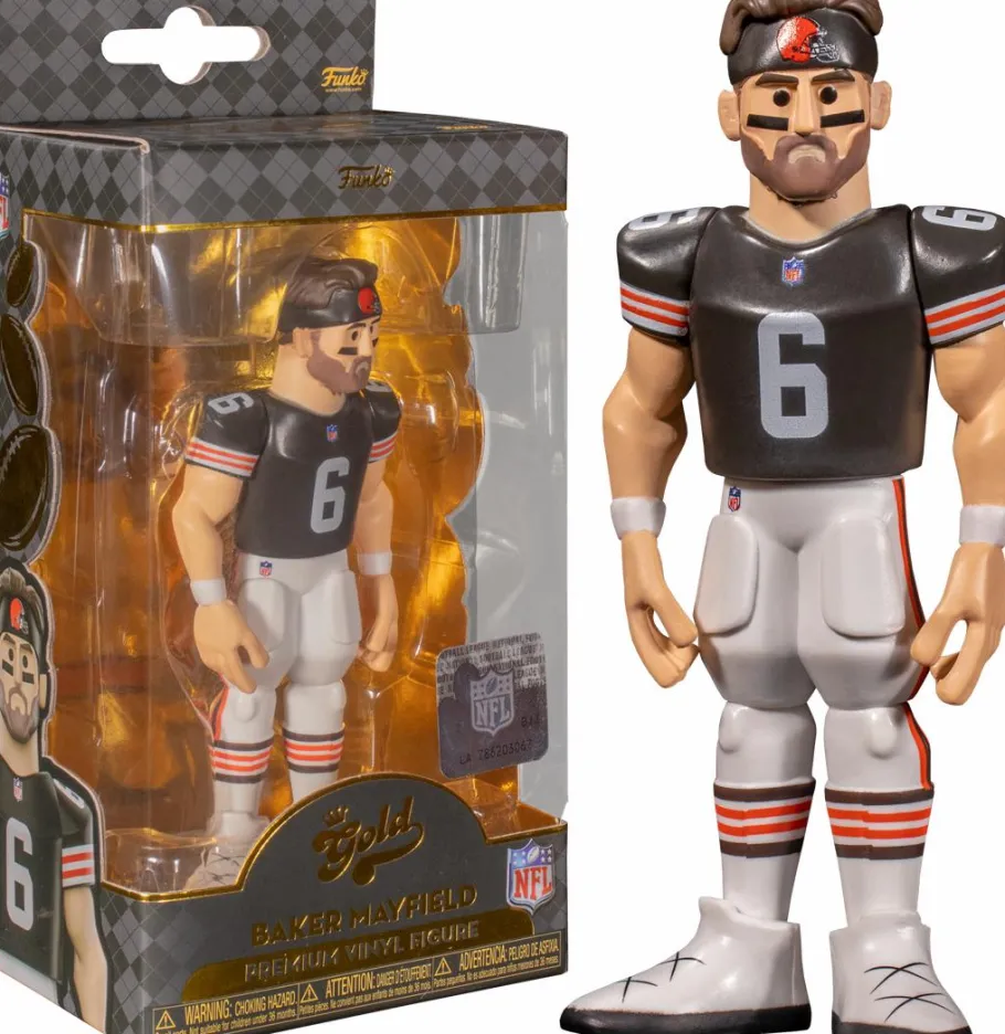 Designer Vinyl>NFL Football - Baker Mayfield Cleveland Browns 5” Gold Premium Vinyl Figure