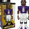Designer Vinyl>NFL Football - Lamar Jackson Baltimore Ravens 5” Gold Premium Vinyl Figure