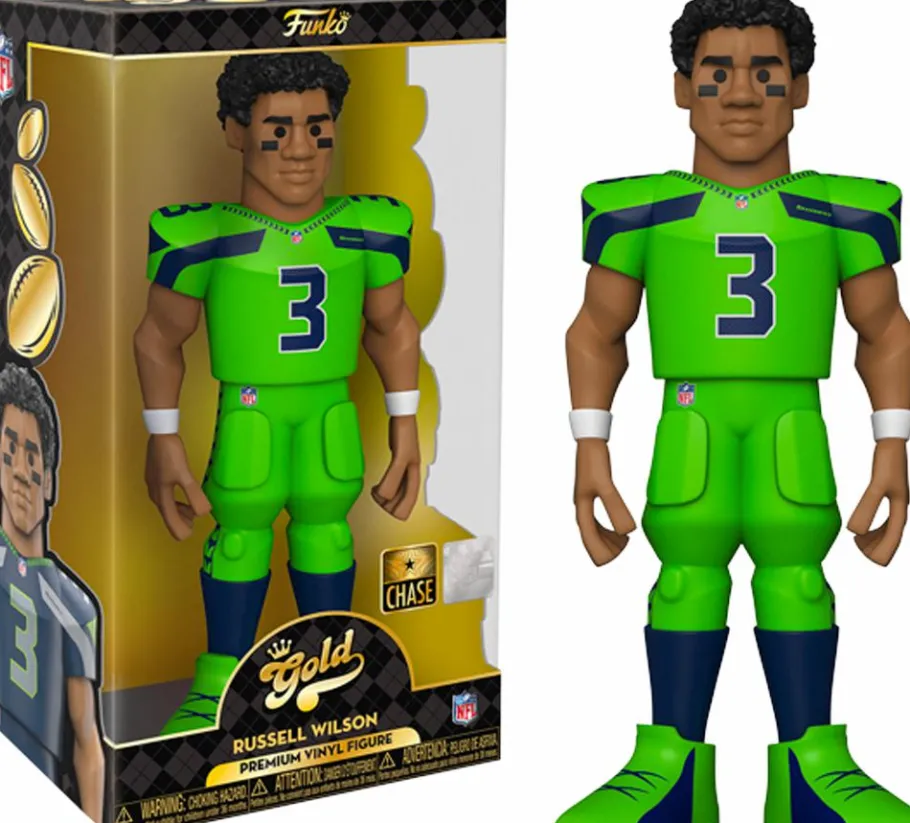 Designer Vinyl>NFL Football - Russell Wilson Seattle Seahawks 12" Gold Premium Vinyl Figure