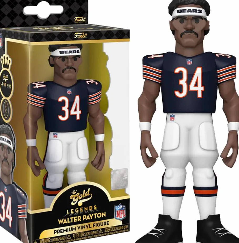 Designer Vinyl>NFL Football - Walter Paytons Chicago Bears 5” Gold Premium Vinyl Figure
