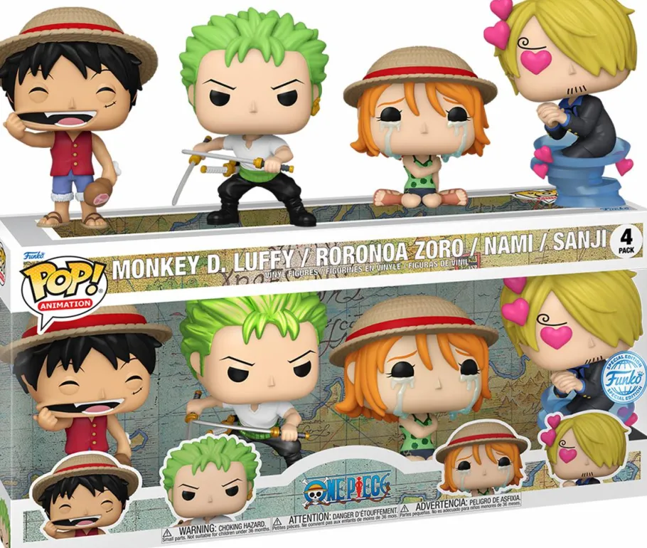 Pop! Deluxe>One Piece - Monkey D. Luffy, Roronoa Zoro, Nami & Sanji Pop! Vinyl Figure 4-Pack