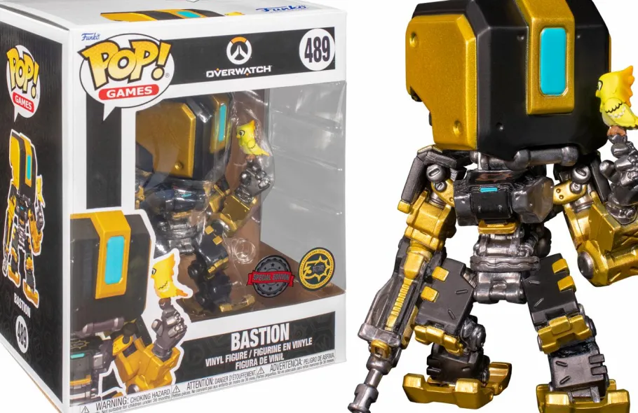 Super-Sized Pop!>Overwatch - Bastion Metallic Gold Blizzard 30th Anniversary 6" Super Sized Pop! Vinyl Figure