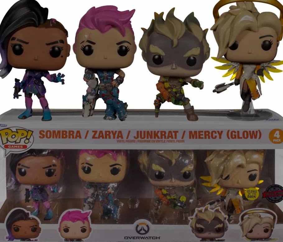 Standard Pop!>Overwatch - Sombra, Zarya , Junkrat & Mercy Glow in the Dark Pop! Vinyl Figure 4-Pack