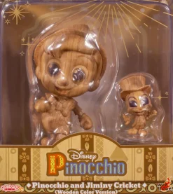 Cosbaby>Pinocchio (1940) - and Jiminy Cricket Wooden Color Version Cosbaby (S) Hot Toys Figure 2-Pack