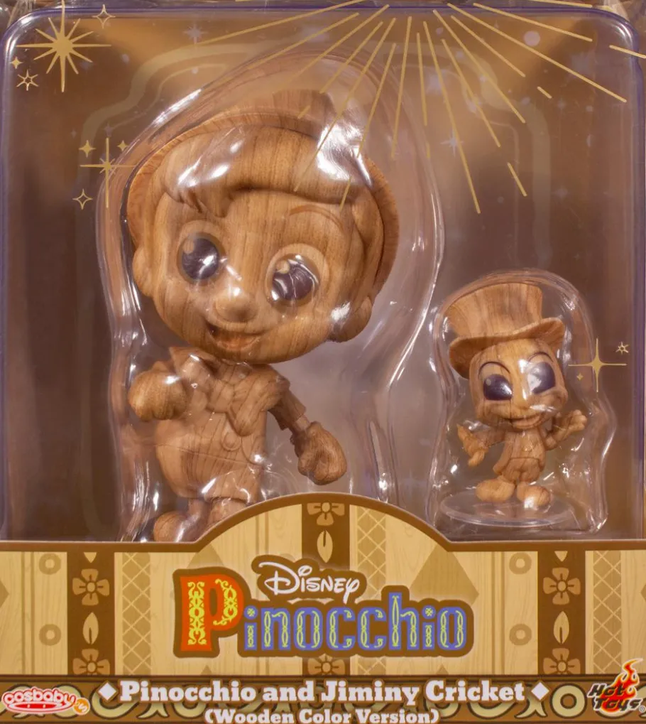 Cosbaby>Pinocchio (1940) - and Jiminy Cricket Wooden Color Version Cosbaby (S) Hot Toys Figure 2-Pack