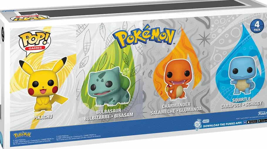 Pop! Bundles>Pokemon - Pikachu, Bulbasaur, Charmander & Squirtle (Starters) Pop! Vinyl 4-Pack