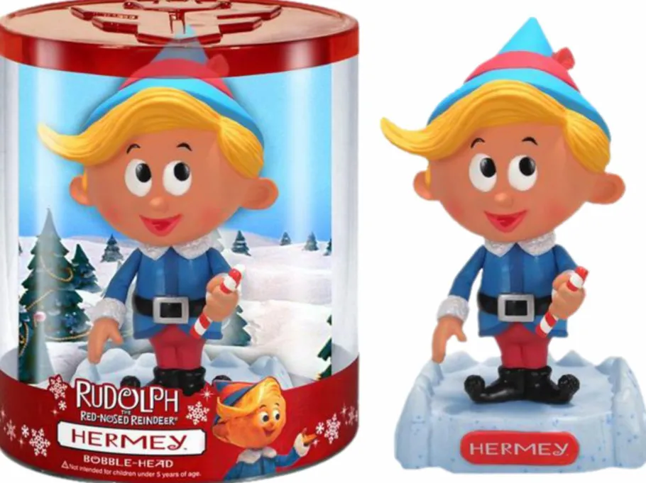 Bobble-Heads>Rudolph the Red Nosed Reindeer - Hermey Wacky Wobbler Bobble Head