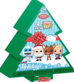 Pop! Bundles>Rudolph the Red Nosed Reindeer Rudolph the Red-Nosed Reindeer - Christmas Tree Holiday Box Pocket Pop! Vinyl 4-Pack