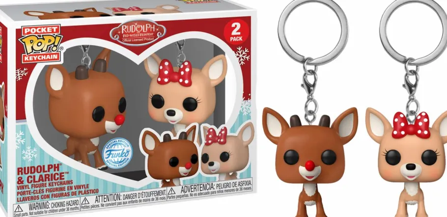 Pop! Keychains>Rudolph the Red Nosed Reindeer Rudolph the Red-Nosed Reindeer - Rudolph & Clarice Pocket Pop! Keychain 2-Pack