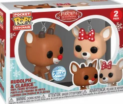 Pop! Keychains>Rudolph the Red Nosed Reindeer Rudolph the Red-Nosed Reindeer - Rudolph & Clarice Pocket Pop! Keychain 2-Pack
