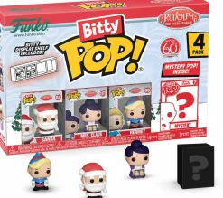 Blind Box>Rudolph the Red Nosed Reindeer Rudolph the Red-Nosed Reindeer (1964) - Santa, Mrs. Claus, Hermey & Mystery 60th Anniversary Bitty Pop! Vinyl Figure 4-Pack