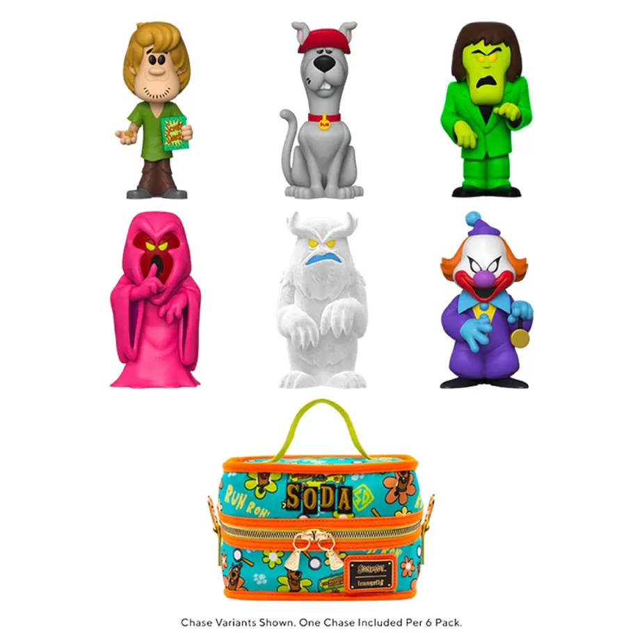 Designer Vinyl>Scooby Doo Scooby-Doo - Scooby-Doo, Shaggy, The Creeper, Phantom Shadow, Ghost Clown & Snow Ghost Vinyl SODA Figure in Collector Can 6-Pack with Cooler Bag & Phantom Shadow Glow Pop! (Funko / Popcultcha Exclusive)