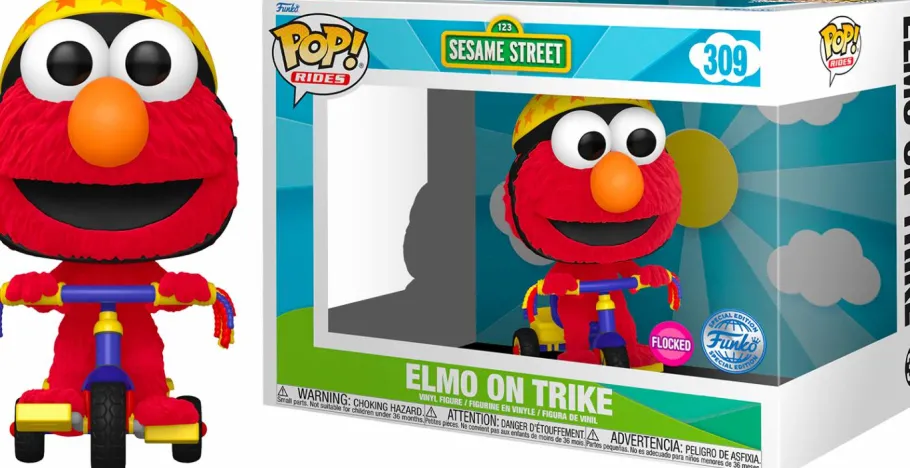 Pop! Rides & Town>Sesame Street - Elmo on Trike Flocked Pop! Rides Vinyl Figure