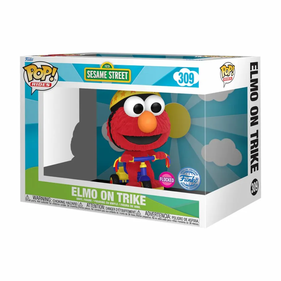 Pop! Rides & Town>Sesame Street - Elmo on Trike Flocked Pop! Rides Vinyl Figure