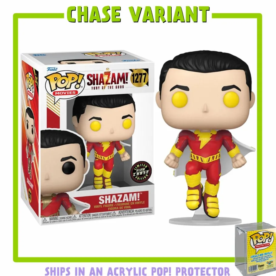 Pop! Chases, Vault, Limited Editions, Ppp Items>Shazam! Fury of the Gods (2023) - Pop! Vinyl Figure in Acrylic Pop! Protector (Chase Variant)