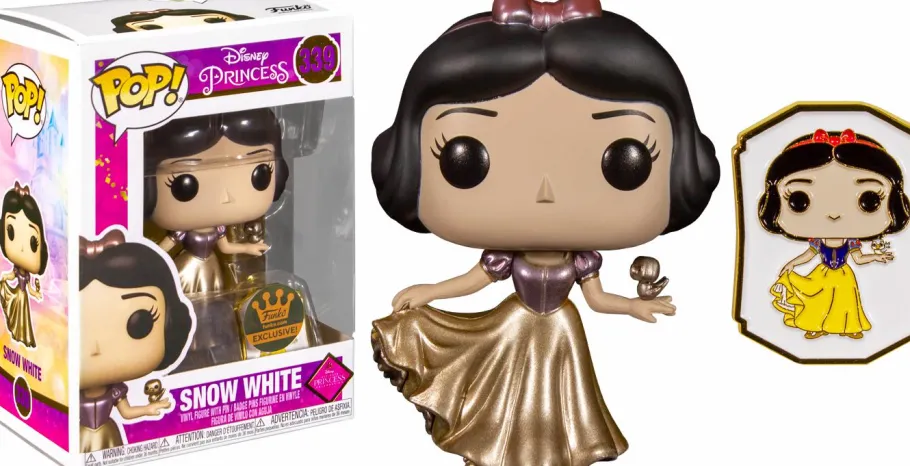 Standard Pop!>Snow White and the Seven Dwarves Snow White and the Seven Dwarfs - Snow White Gold Ultimate Disney Princess Pop! Vinyl Figure with Enamel Pin (Funko / Popcultcha Exclusive)
