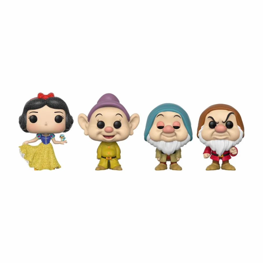Standard Pop!>Snow White and the Seven Dwarves Snow White and the Seven Dwarfs (1937) - Dopey, Sleepy, Doc & Snow White Diamond Glitter Pop! Vinyl Figure 4-Pack