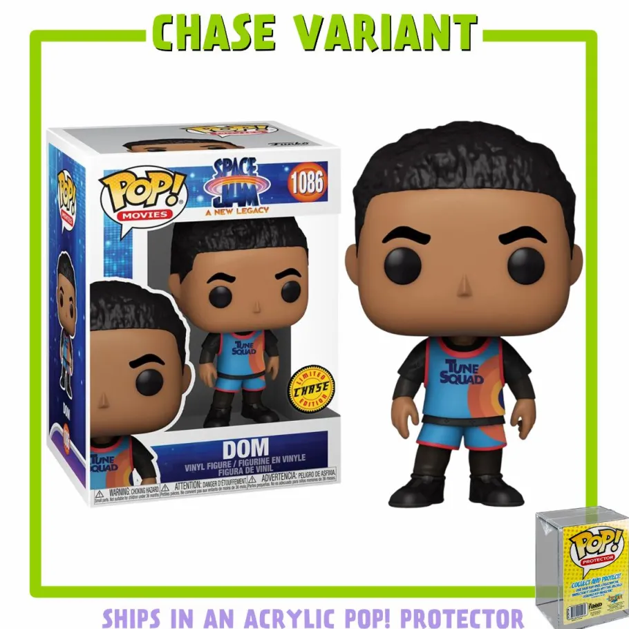 Pop! Chases, Vault, Limited Editions, Ppp Items>Space Jam 2: A New Legacy - Dom Pop! Vinyl Figure in Acrylic Pop! Protector (Chase Variant)